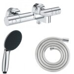 Grohe - pack mitigeur bain douche thermostatique precision get + douchette vitalio start 100 + flexible ...