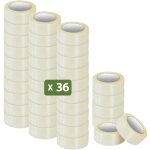 Lot 36 rouleaux ruban adhsif transparent pour emballage et dmnagement - 100 m - qualit premium - ...
