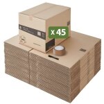 Pack and move - lot 45 cartons d�m�nagement hauteur modubale variable, personnalisable - 60 x 45 x 31 ...