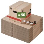 Pack and move - lot 60 cartons d�m�nagement livres premium - 40 x 30 x 30 cm - extr�me r�sistance 20 ...