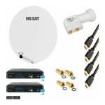 Hdsat - pack parabole satellite fibre 85cm avec 2x récepteurs fransat + lnb single Hdsat - pack parabole satellite fibre 85cm avec 2x récepteurs fransat + lnb single