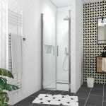 Pack paroi de douche 80x200 cm + receveur de douche a carreler 80x120 recoupable