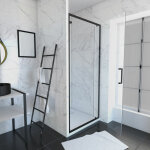 Aurlane - pack paroi porte de douche pivotante + receveur a poser - 90x90 pivotante - crush moon pivotante ...