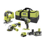 Ryobi - pack 18v one + - perceuse - visseuse - meuleuse - scie sauteuse pendulaire - 2 batteries - 1 ...