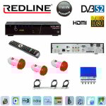 Hdme - pack recepteur ts7000 double tuner free - to - air + commutateur diseqc 4 / 1 + 3 lnb + support ...