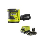 Ryobi - pack ponceuse excentrique rros18 - 0 - 18v one + - 1 batterie 2. 0ah - 1 chargeur rapide rc18120 ...