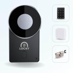 Pack serrure connect�e locky - 4 smart lock 2. 0 + clavier sans fil + passerelle + cylindre ajustable ...