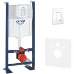 Pack wc bti autoportant rapid sl avec plaque skate cosmopolitan blanche et set d'isolation phonique ...