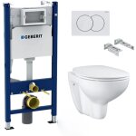 Pack wc bati - support geberit duofix + cuvette suspendue grohe bau ceramic + abattant declipsable + ...