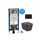 Pack wc bati - support geberit up720 extra - plat + wc roca inspira onyx compacte sans bride + abattant ...