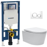 Pack wc bati - support geberit wc swiss aqua technologies sans bride + abattant (slim - satrimless - ...