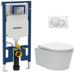 Geberit - pack wc bati - support + wc swiss aqua technologies sans bride + abattant + plaque (slim - ...