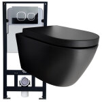 Bernstein - pack wc complet 43 : wc b - 8030r en noir mat et si�ge � fermeture douce avec �l�ment de ...