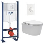 Pack wc grohe rapid sl autoportant + cuvette sans bride sat (fixations cach�es) + plaque skate air blanche ...