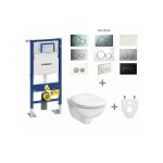 Pack wc suspendu geberit autoportant version abattant: abattant frein de chute - plaque de commande geberit: ...