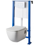 Godart - pack wc suspendu universel autoportant + cuvette design blanche aqua