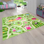 Paco home tapis pour enfants, tapis de jeu pour chambres d'enfants, paysage et chevaux, en vert 240x340 ...