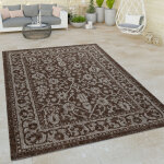 Paco home tapis int�rieur & ext�rieur tissage � plat moderne bordure design orient ornements marron 200x280 ...