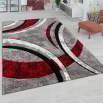 Paco home - tapis de salon poils ras tapis vintage d�coupe de contour fait main aspect 3d 120x170 cm, ...