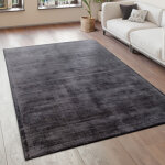 Paco home - tapis de salon tapis vintage poils ras fait main haut de gamme 100 % viscose 160x230 cm, ...