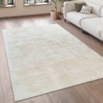 Paco home - tapis de salon tapis vintage poils ras fait main haut de gamme 100 % viscose 160x230 cm, ...