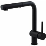 Paffoni - mitigeur d'�vier de cuisine noir mat avec douchette extractible � double jet light lig285no ...