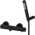 Paffoni - light series mitigeur de douche externe avec douchette lig168dno laiton - noir mat Paffoni - light series mitigeur de douche externe avec douchette lig168dno laiton - noir mat