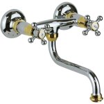 Mitigeur vier mural avec bec orientable chrome - or paffoni belinda fblv161co chrom - or