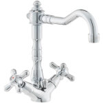 Paffoni ricordi mlangeur de lavabo xl avec tirette et bonde, design vintage, chrome (ir085)