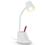 Pahu lampe de bureau, porte - stylo, interrupteur à câble, orientable, blanc, 21 x 10 x 35, 5 cm - briloner ... Pahu lampe de bureau, porte - stylo, interrupteur à câble, orientable, blanc, 21 x 10 x 35, 5 cm - briloner ...