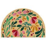 Paillasson demi - cercle floral 60 x 40 cm