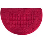 Paillasson demi - cercle polyester antid�rapant pour int�rieur / ext�rieur, 48x78cm rouge
