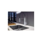 Paini france - paini mitigeur cuisine addict bec haut chrome blanc laque douchette extractible