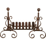 Pair de chenets avec brasero en fer forg aux dimensions l70 xprpr50xh50 cm