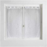 Paire droite passants 2 x 45 x 90 cm voile sable applique filiane blanc