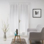 Paire droite passe tringle 2 x 70 x 200 cm voile tisse milza blanc