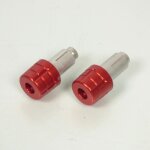 Paire d'embout de guidon rouge type grenade pour de moto diamtre