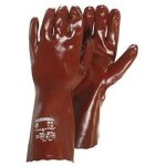 Paire de gants pvc protection acide, taille 10 / l. pour manipulation de produits liquides, chimiques ...