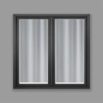 Paire de petits voilages droits en �tamine ray�e blanc 60x120 cm