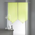 Paire de petits voilages etamine bas en pointe vert clair 60x130cm