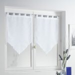 Paire pompon passants 2 x 45 x 120 cm voile sable lissea blanc