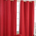Homescapes - paire de rideaux � ?illets uni rouge 100% coton 117 x 137 cm
