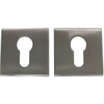 Paire de rosaces slim aveugle carr inox bross - heracles - b - inox - slc08