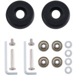 Paire de roues de rechange pour valises, 48 mm x 18 mm, essieux de luxe, r�paration, noir