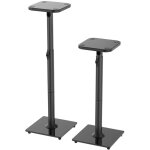 Paire de supports d'enceintes r�glables en acier et verre