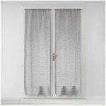 Paire de voilages droits passe - tringle 2 x 70 x 240 cm ? effet lin tiss� ? milza anthracite