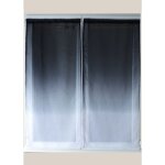 Paire de voilage en �tamine imprim�e d�grad�e gris clair 60x 135 cm