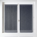 Paire de voilage en �tamine unie et fantaisie gris anthracite 60x130cm