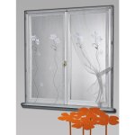 Paire de voilages en organza petits carreaux gris clair 60x130cm