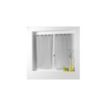 Paire de voilage  passants - 90 x 120 cm - linahe - gris - livraison gratuite